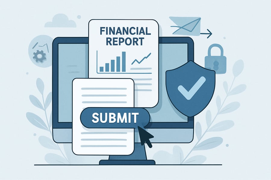 Digital financial reports being securely submitted online